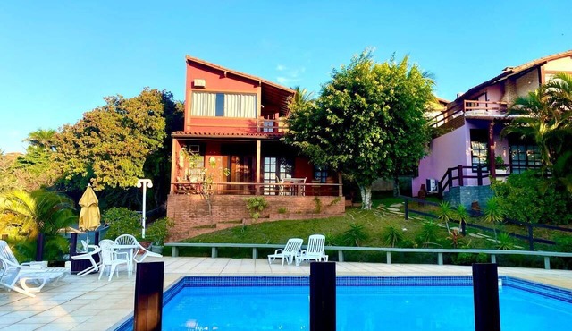 Modern loft 5 minutes from Geribá with a balcony, grill, and pool—pets welcome!