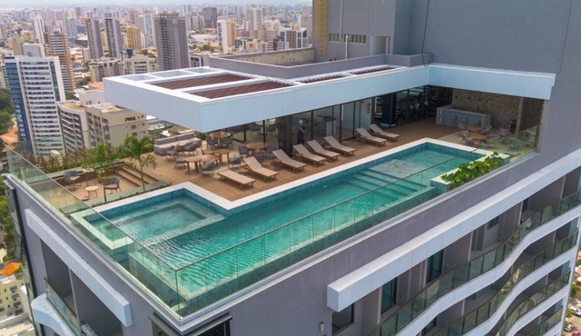 Modern studio with rooftop sea view