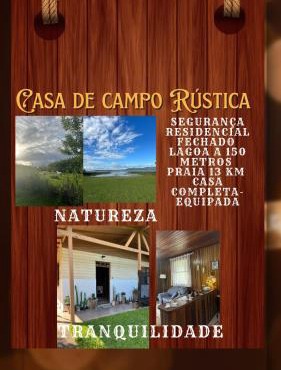 Osório Casa Rústica na Lagoa para 5 pessoas 2 quartos 250 metros da lagoabanhável 15 min da praia wiFi natureza tranquilidade