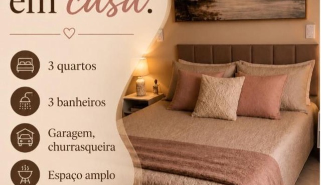 Recanto Sossego Wi-Fi 3 quartos 3 banheiros 2 chuveiros Espaço amplo churrasqueira