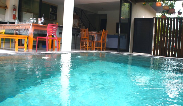 Ruby House # private pool, great location on the beach, 150m from the shore.