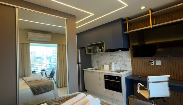 Studio 400 meters from Butantã subway with swimming pool and gym on the Rooftop, with garage.