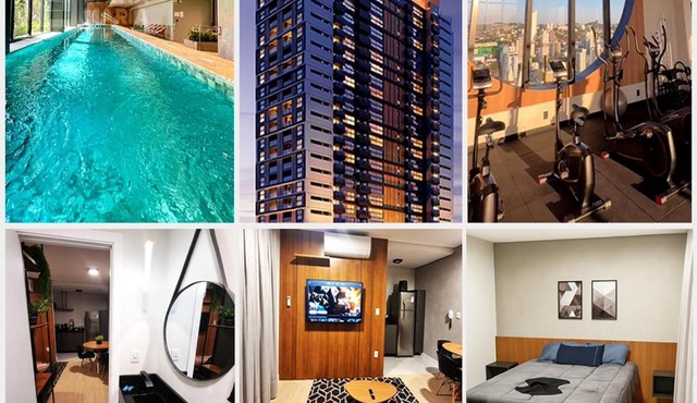 Studio 706 Premium no Centro de Chapecó com Sacada, Piscina, Academia e Vaga Garagem - Prédio Alto Padrão