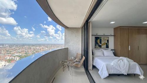 Studio Aconchegante com Vista do 33º Andar