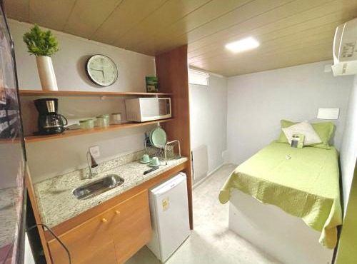 STUDIO aconchego, com Ar, Wifi, Smartv e Cozinha