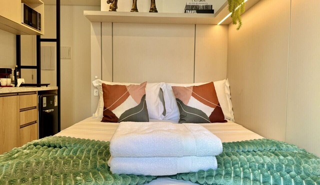 Studio Completo no Batel, Curitiba | Diamond Tower | Pet Friendly