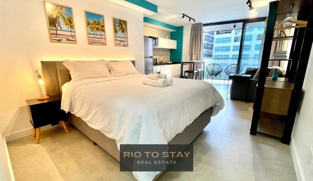 Studio Leblon - Modern with pool and gym.