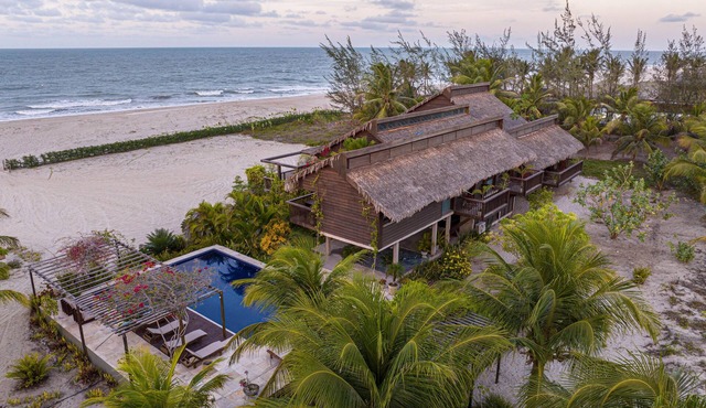 Stunning luxury rental in an idyllic ocean-front setting on Prea beach,