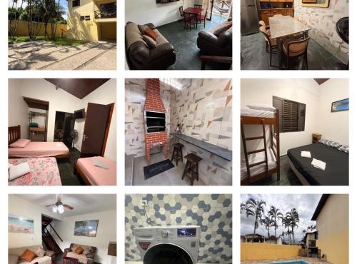 TRIPLEX piscina churrasqueira lava e seca Wi-Fi e 2 TVs em Condomínio com 90m2 no centro de Ubatuba