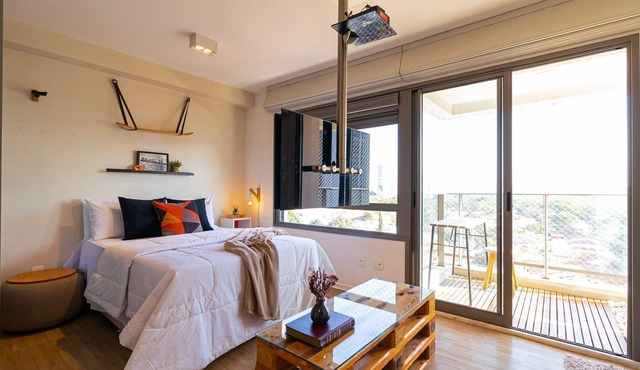 Vila Madalena Studio | garage | balcony | pool
