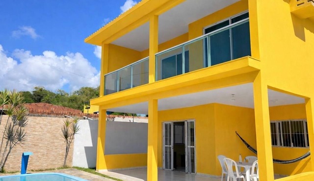 Yellow House - São José Coroa Grande - Pets Allowed - For Families - Gourmet Area
