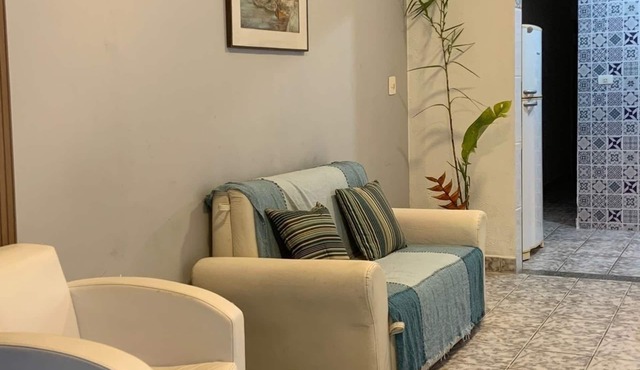 Your modest blue house on Boraceia beach | 250m from the sea | 2 bedrooms